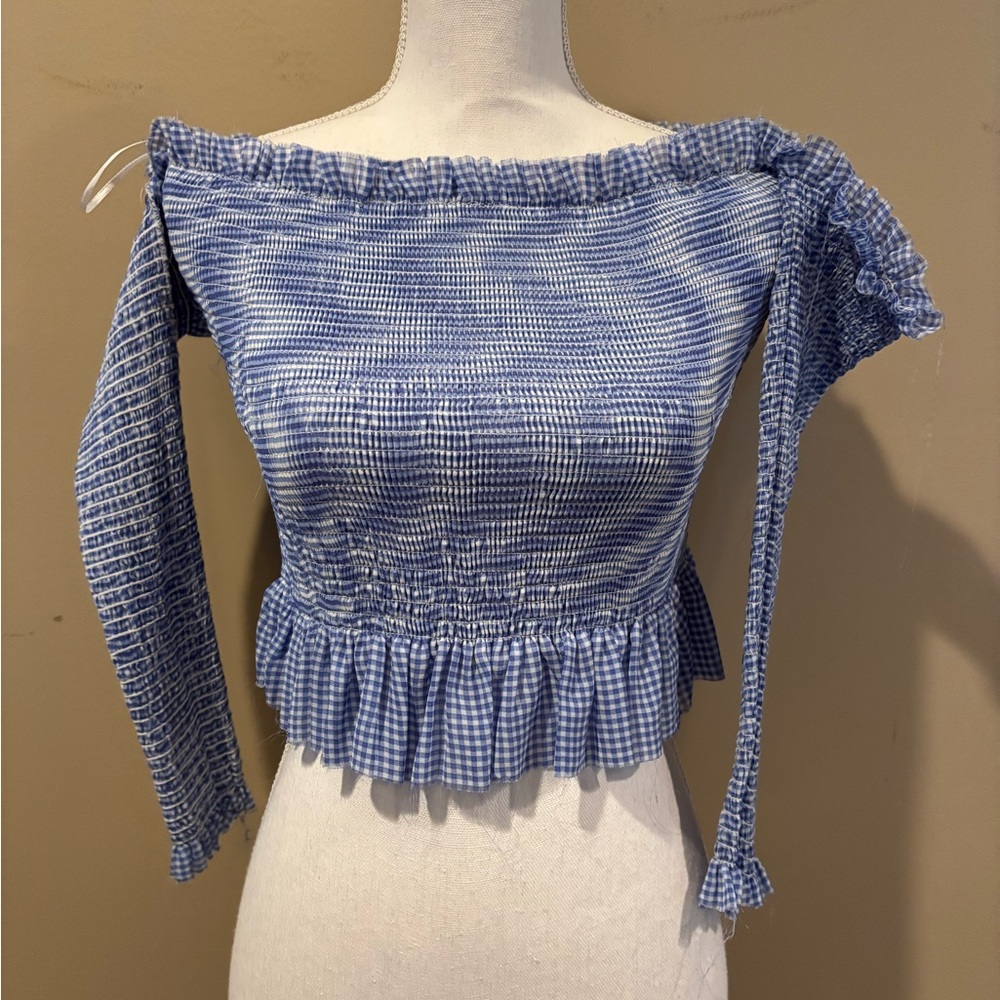 Blue Off-Shoulder Women's Top💙🏈Game Day